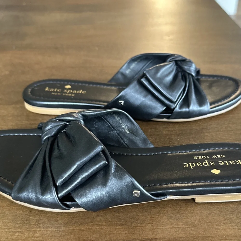 KATE SPADE NEW YORK Marcella Slide Sandal Black Women's Size 8.5 Retail $148